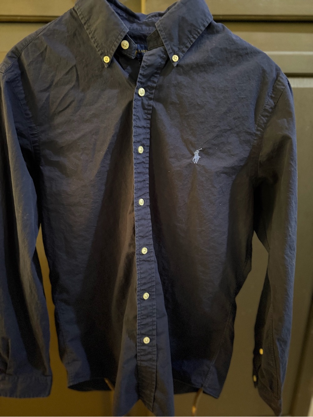 Ralph Lauren Navy Button-Down Oxford Shirt Slim Fit M